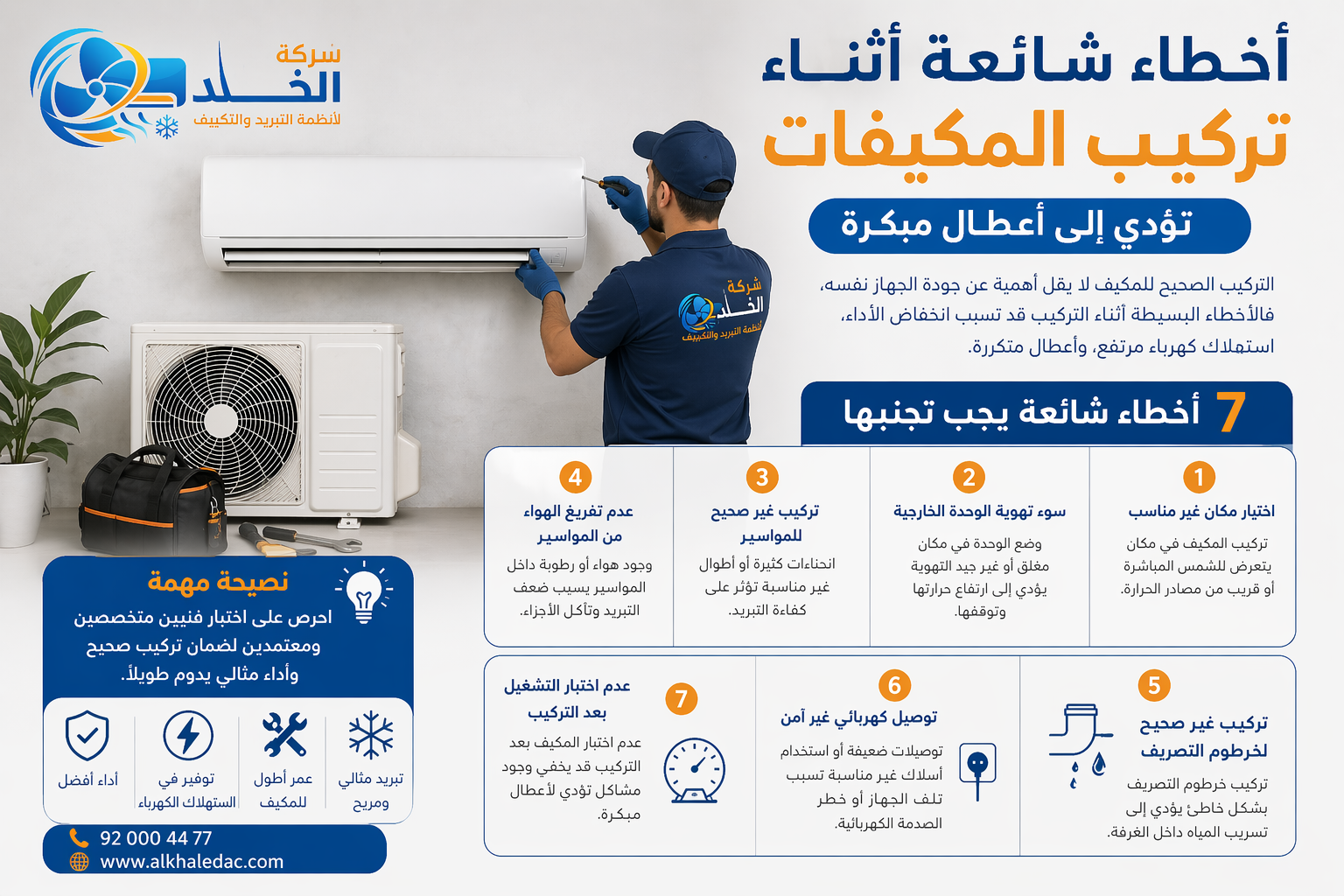 أخطاء شائعة أثناء تركيب المكيفات
